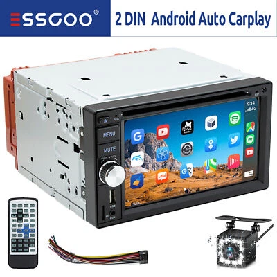 Doppel 2 DIN Carplay Autoradio Android Auto CD DVD Mit Kamera RDS 3USB Bluetooth - Bild 1 von 4