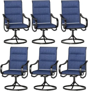 Patio Swivel Chairs Set of 6 Outdoor Dining Chairs Swivel Rocking Patio Chairs - Picture 1 of 7