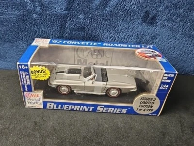 1998 Classic Metal Works 1967 Chevy Corvette Roadster L71 Silver Pearl 1:24 NEW - Image 1 of 4