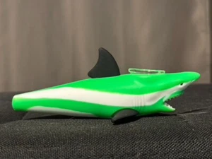 Silicone Hand Pipe Shark Smoking Pipe with Glass Bowl Green - Picture 1 of 4