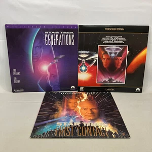 Star Trek LaserDiscs 3 Movie Lot Generations First Contact V The Final Frontier - Picture 1 of 10