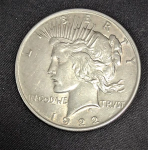 1922 Liberty Peace One Dollar Standing Eagle USA Antique Round Coin - Picture 1 of 4