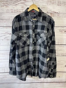 Pacific Crest Flannel Button Down Black Grey Long Sleeve Shirt Size large - Picture 1 of 7