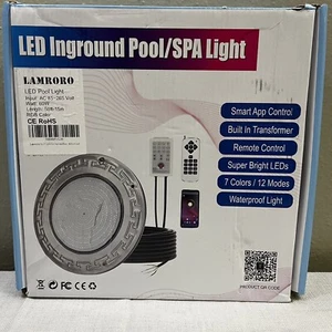 Lamroro LED Poolleuchte mehrfarbig unterirdisch mit Fernbedienung App-Steuerung 50 Fuß - Bild 1 von 12