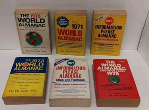 Vintage 1970's World Almanac Lot, 6 Paperback's - Bild 1 von 6