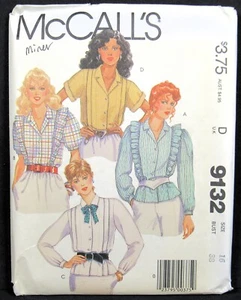 Nursing Maternity Blouses 80s Style Size 16 McCalls 9132 Uncut Pattern Vintage - Picture 1 of 6