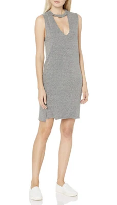 Nuevo vestido jersey de algodón con cuello gargantilla gris para mujer Pam and Gela talla P (S) Foto 1 de 3