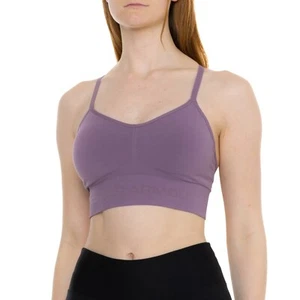 XL NUEVO CON ETIQUETAS Sujetador deportivo de entrenamiento sin costuras Under Armour púrpura bajo impacto para mujer - Imagen 1 de 4