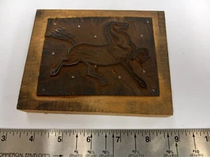 Vintage Letterpress Block / Cut (Kelsey , C&P ) Linocut Type High Horse SH2 - Picture 1 of 1