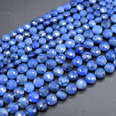 FACETED Coin Disc Beads - 8mm - 15" Strand Various Stones, for Jewellery Making - Image 1 of 2