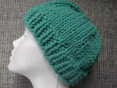 Canadian 100% Wool Hand Knit Basic Beanie -  6 Color Choices - Super Wool - XL - Image 1 of 4