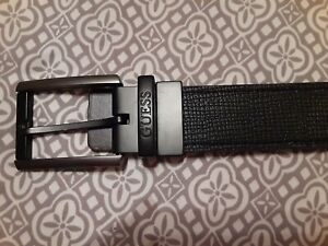 GUESS Mens Black Synthetic Leather Belt L 38-40