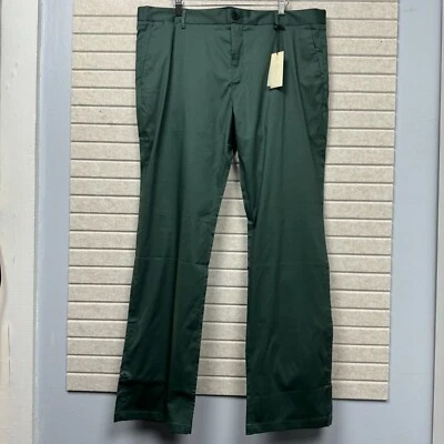 Calça chino masculina 7Diamonds Performance golfe stretch ajuste reto verde 38X34 - Imagem 1 de 4