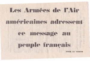  Tract lancé par l'aviation Alliée - Au Peuple Français - Picture 1 of 1