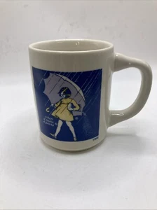 Vintage Morton Salt Girl 1968 Logo Coffee Mug When It Rains It Pours Cup - Picture 1 of 8