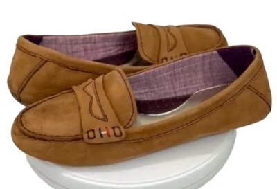 Tommy Hilfiger Talla 9.5 Cuero Mocasín Sin Cordones Gamuza Cojín Mujer Foto 1 de 4