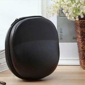 Hard Carrying Large Case Travel Zipper Bag Pouch For Headphones Headset - Black - Picture 1 of 9
