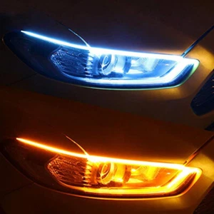 2x Car Universal Soft Tube LED Strip Daytime Running Lights Turn Signal Lamp - Picture 1 of 12