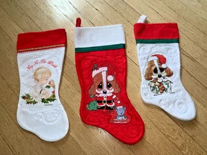 Lote de Medias de Navidad Giordano Arte Triste Cachorro Perro Ojos Grandes 1983 1987 De Colección - Imagen 1 de 5