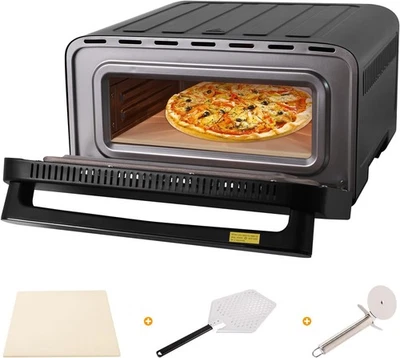32cm Pizzaofen Elektrisch Pizza Maker mit Pizzaschieber Messer Pizzastein 2200W - Bild 1 von 4