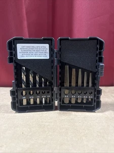 KnKut 10pc Black/Gold Oxide Left Hand Screw Machine Drill Set 10KK7-LHSQX NEW - Picture 1 of 2