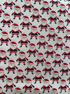 The North Pole Holly 20583 11 Moda Red Santa Claus on white fabric ~By The Yard - Picture 1 of 1