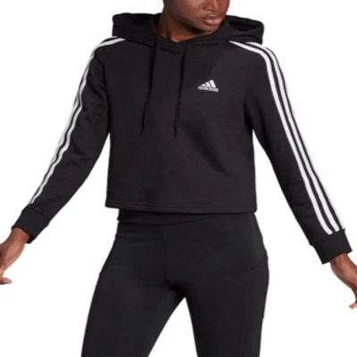 Sudadera con capucha corta Adidas Essentials 3 bandas para mujer talla L Foto 1 de 3