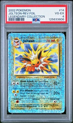 PSA 4 2002 Pokemon Legendary Collection Jolteon 14/110 Reverse Holo Foil WOTC - Image 1 of 2