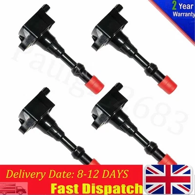 4pc Front Ignition Spark Coil 30520-pwa-003 L4 For 03-05 Honda Civic Hybrid 1.3L - Image 1 of 4