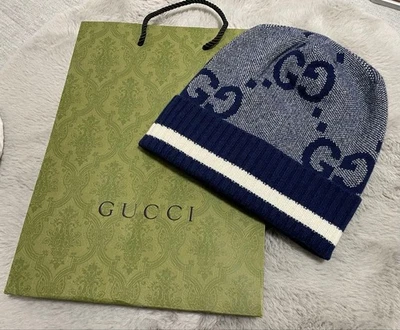 GUCCI Cachemira 100% Lujo Tejido Sombrero Foto 1 de 3