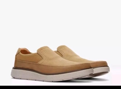Mocassini combinati Clarks Un Abode Go da uomo sabbia scura UK 8 H EUR 42. Vestibilità ampia.