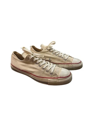 Винтажный 1970-х Converse низкий топы белый патроны кроссовки сделано в США мужской размер 12 - Изображение 1 из 4