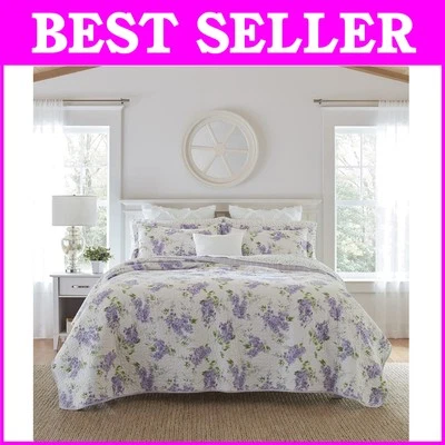 Lightweight Floral Twin Quilt Set - Reversible Cotton Design with Sham - Image 1 of 4