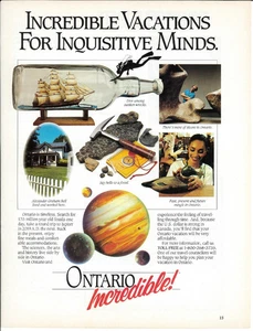 1987 ONTARIO CANADA Travel Vacation Vintage Magazine Print Advertising - Picture 1 of 1