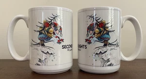 2 tazas de cómics vintage de Gary Patterson Navidad mundial "segundos pensamientos" vacaciones - Imagen 1 de 7