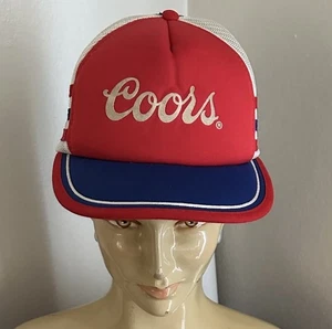 Vintage 80er Coors rot weiß blau Trucker Snapback Cap Mütze DACO Baumwolle cool USA - Bild 1 von 8