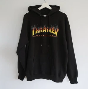 Thrasher Magazine Flame Logo Pullover Hoodie Sweatshirt Mens Small Skate - Picture 1 of 16