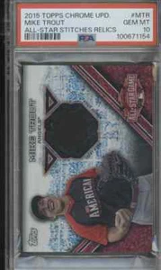 2015 Topps Chrome Update Mega Box All Star Stitches Relics Mike Trout PSA 10 MTR - Picture 1 of 2