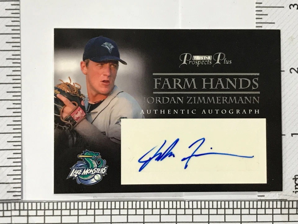 Jordan Zimmermann AUTO 2007 TriStar Farm Hands #fhjz Lake Monsters - Изображение 1 из 2