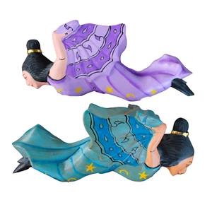 Flying Dewi Quan Yin  Mobile Goddess spiritchaser Carved Wood figure Bali Art - Picture 1 of 10