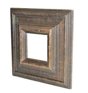 Wandspiegel klobiger Holzrahmen 10" quadratisch dunkelbraun - Bild 1 von 6