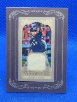 Yovani Gallardo 2012 Topps Gypsy Queen Certified MINI RELIC #GQMR-YG - Image 1 of 2