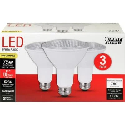 Feit PAR30 E26 (Medium) LED Bulb Warm White 75 Watt Equivalence 3 pk - Image 1 of 3