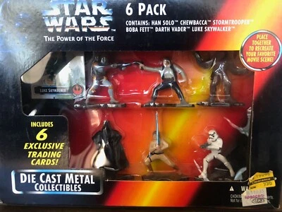 Juego de 6 piezas de colección de metal fundido Star Wars Power of Force - Boba Fett Red bo Foto 1 de 4