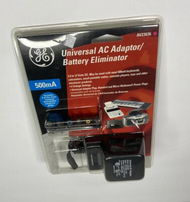 GE AV23636 Universal AC ADAPTER AND BATTERY ELIMINATOR 500mA 3v~12v - Image 1 of 3