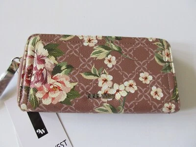 Cartera Nine West Verna SLG Cremallera Alrededor Sable Logo Floral Nueva Con Etiqueta Foto 1 de 4