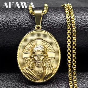 Collar Colgante Religioso Jesucristo Crucifijo Cruz Medalla para Hombre y Mujer - Imagen 1 de 6