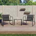Outdoor Lounge Set 3 Piece Table And Chair With Cushions Anthracite Vidaxl