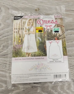 Vestido bordado estampado bucilla a cuadros botín floral 47673 edades 3 a 8 nuevo sellado - Imagen 1 de 6