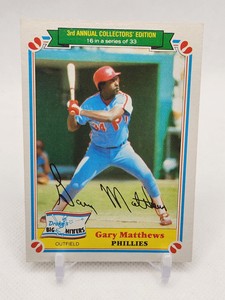 ⚾GARY MATTHEWS 1983 Topps Drake's Big Hitters Phillies Cubs Braves Giants Card⚾